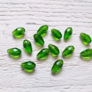 5 Perles Gouttes 12 x 8 mm Vert