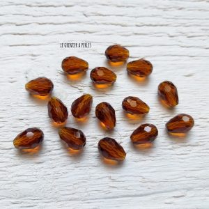 5 Perles Gouttes 12 x 8 mm Coffee