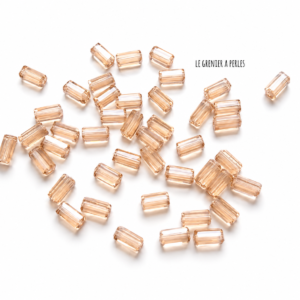 Perles Rectangles 7 x 3 mm 2515 vieux rose perles en verre rectangle le grenier a perles
