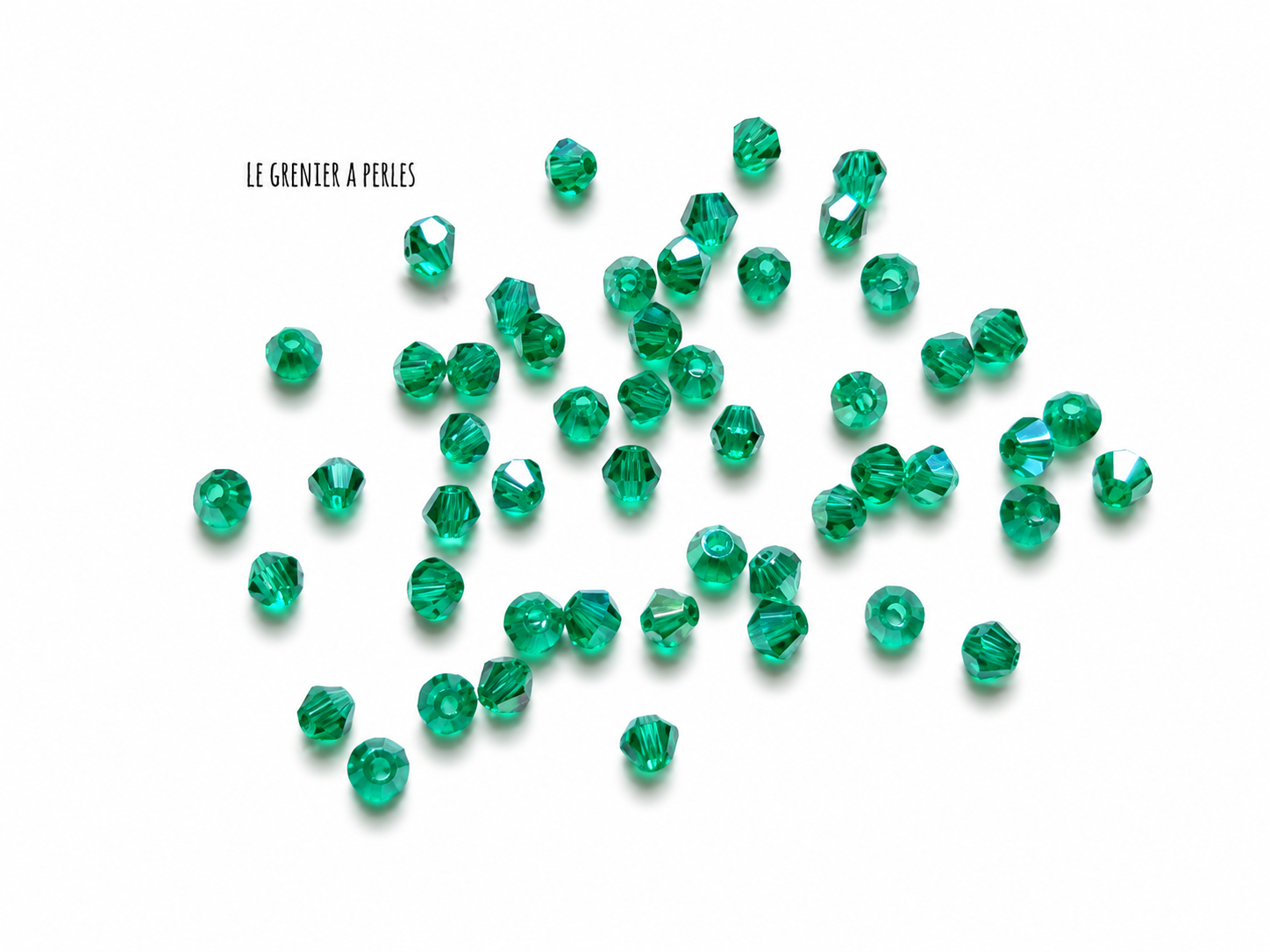 perles toupies 3 mm vert émeraude AB le grenier a perles