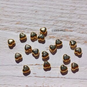 30 Perles CCB 6 mm Coeur Gold