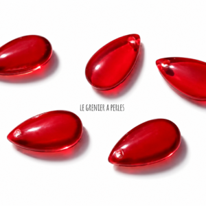 Perles gouttes en verre le grenier a perles gouttes 2606 rouge rubis