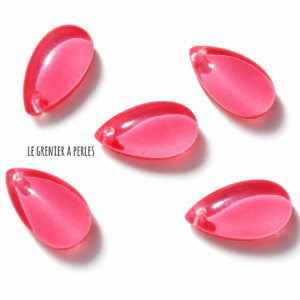 Perles Gouttes 15 x 8 mm 2611 corail perles gouttes en verre le grenier a perles