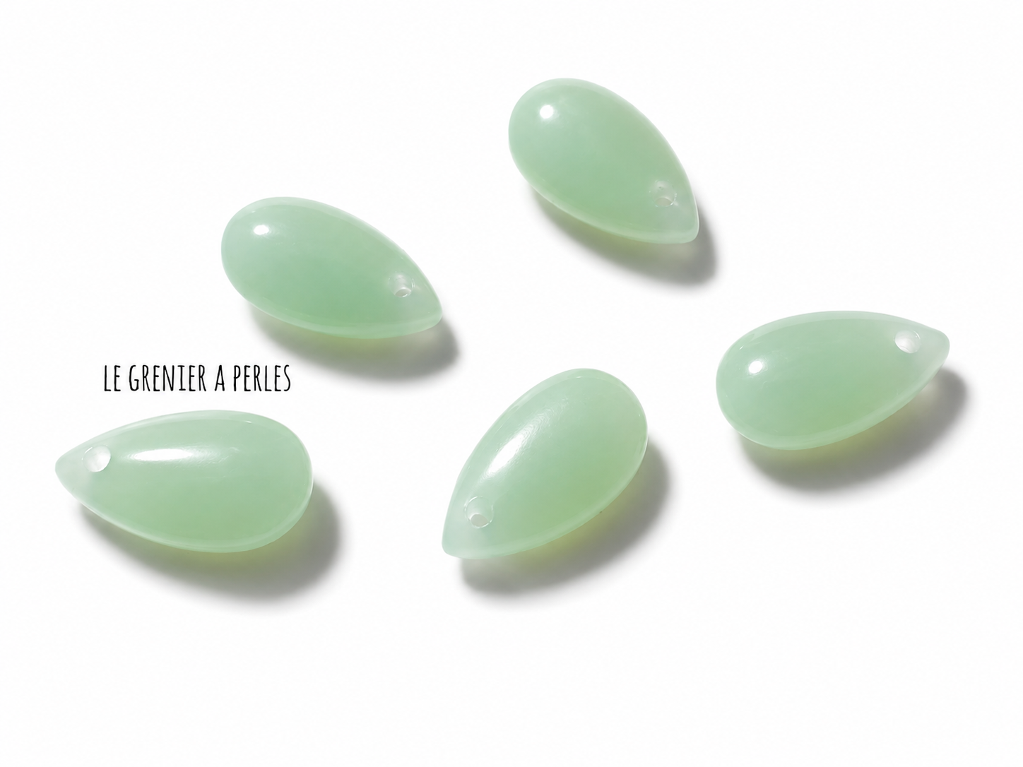 Perles Gouttes 15 x 8 mm 2612 mojito opal perles gouttes en verre le grenier a perles