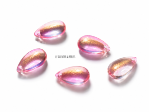 Perles en forme de goutte 15 x 8 mm , perles en verre scintillantes le grenier a perles