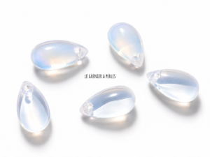 Perles en forme de goutte 15 x 8 mm , perles en verre scintillantes le grenier a perles