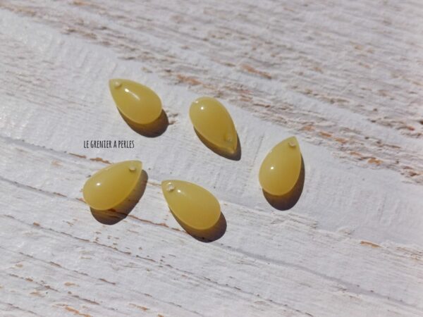 perles gouttes jaune opal