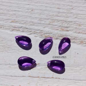 2 Perles Gouttes 15 x 8 mm Violet