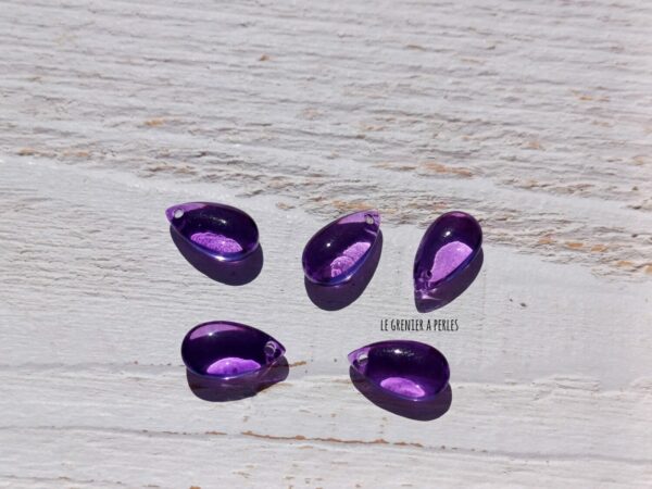 perles gouttes 15 x 8 mm violet