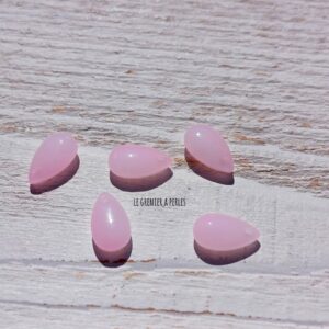 2 Perles Gouttes 15 x 8 mm Rose Opal