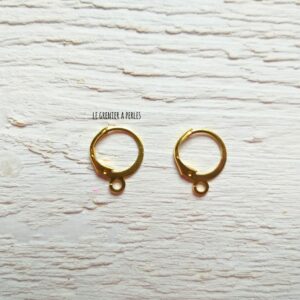 2 boucles d’oreilles laiton doré 18 K