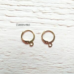 2 boucles d’oreilles laiton doré 14 K