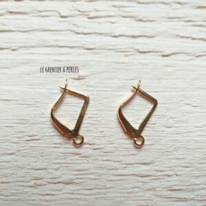 2 boucles d’oreilles laiton doré 14 K