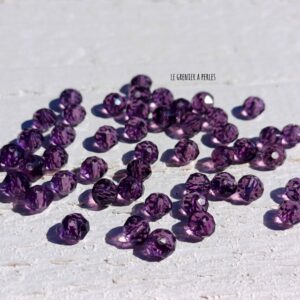 25 Perles Abacus 4 mm Violet