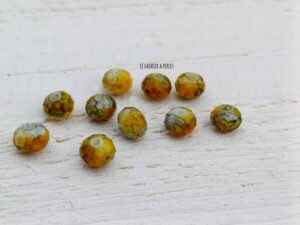 perles abacus 8 mm jaune marbré