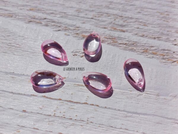 perles gouttes rose clair