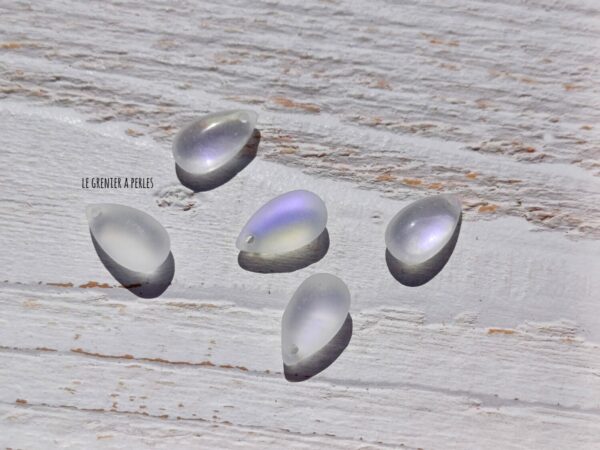 perles gouttes white opal AB