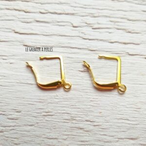 2 boucles d’oreilles laiton doré 18 K