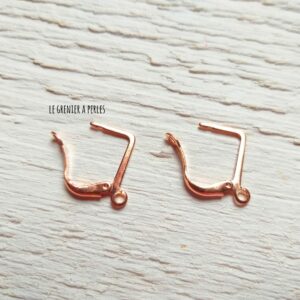 2 boucles d’oreilles laiton Or rose