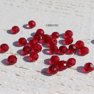 20 Perles Abacus 6 mm Dark Rouge