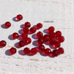 20 Perles Abacus 6 mm Dark Rouge