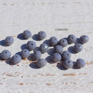 20 Perles Abacus 6 mm Gris