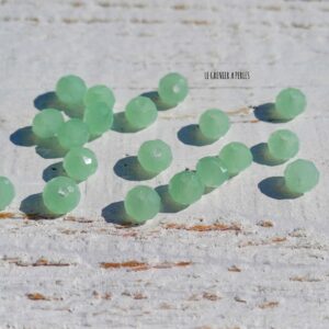 20 Perles Abacus 6 mm Mojito Opal