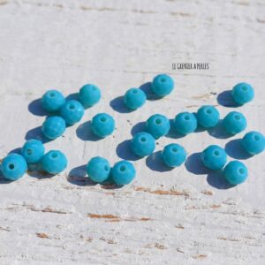 20 Perles Abacus 6 mm Turquoise Opaque