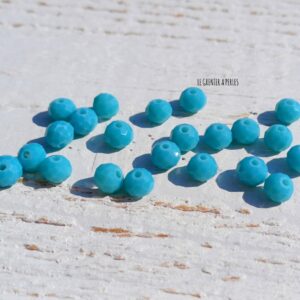 20 Perles Abacus 6 mm Turquoise Opaque