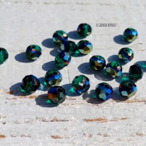 20 Perles Abacus 6 mm Dark Emeraude AB