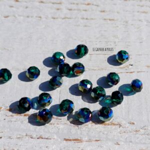 20 Perles Abacus 6 mm Dark Emeraude AB