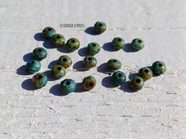 perles tchèques Blue Green Picasso