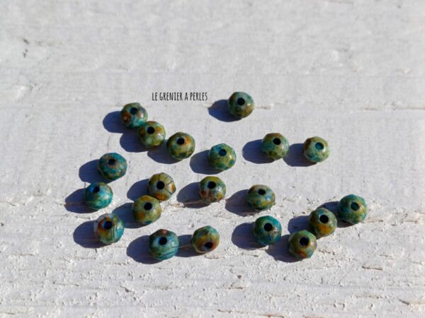 perles tchèques Blue Green Picasso