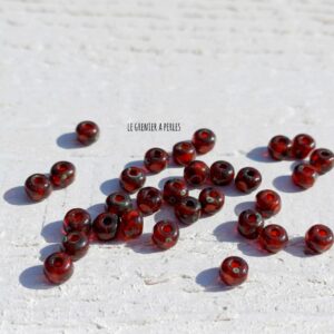 30 Perles Trica 3 x 4 mm * Coccinelle & Picasso