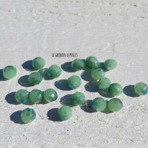 20 Perles Abacus 6 mm Mojito Irisé