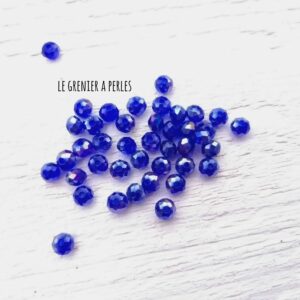 50 perles Abacus 2 mm Bleu Foncé AB