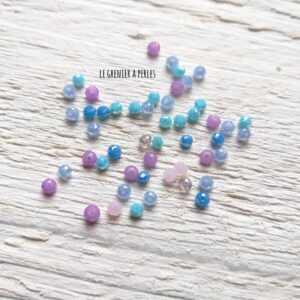 50 perles Abacus 2 mm Camaïeu Bleu et Mauve