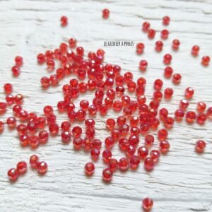 50 perles Abacus 2 mm Rouge AB