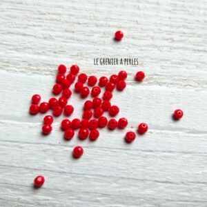 50 perles Abacus 3 mm Rouge Opaque