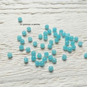 50 perles Abacus 3 mm Menthe Glaciale