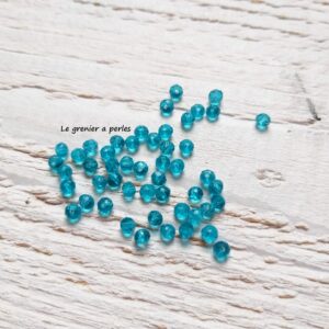 50 perles Abacus 3 mm Indicolite