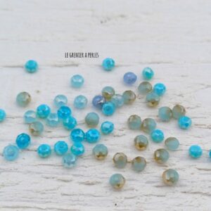 50 perles Abacus 2 mm Camaïeu Bleu