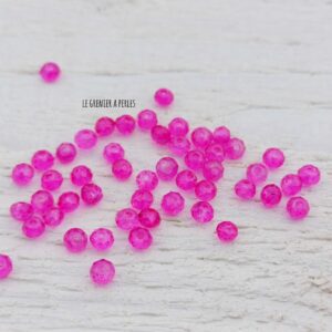 50 perles Abacus 2 mm Fuschia