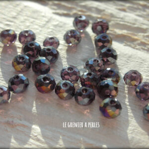 50 perles Abacus 3 mm Amethyst AB