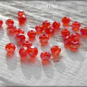 50 perles Abacus 3 mm Rouge AB