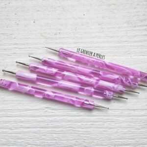 Set de 5 Outils embossing double embout ( dotting tool ) 0.8 mm – 3 mm