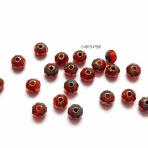 20 Rondelles Tchèques 3 x 5 mm * Ladybug Picasso * Czech Rondelles