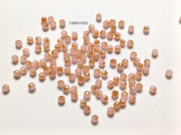 25 Perles Abacus 4 mm Pêche Opal Irisé – Image 2