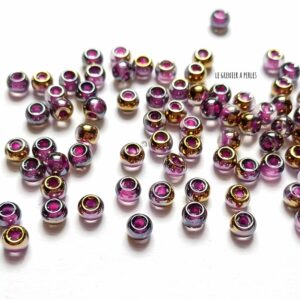 5 gr Perles de rocailles 4 mm Violine et Gold