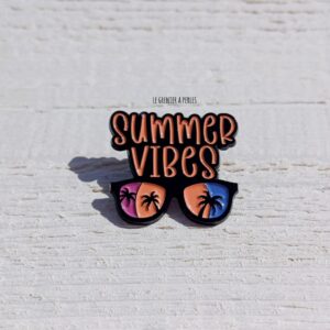 Pin's 2808 summer vibes pin's vacances pin's lunettes de soleil pin's palmier pin's le grenier a perles